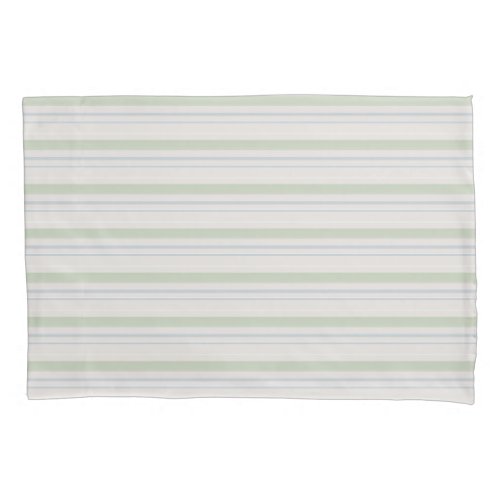 Sage Taupe Dusty Blue Stripe Standard Pillowcase