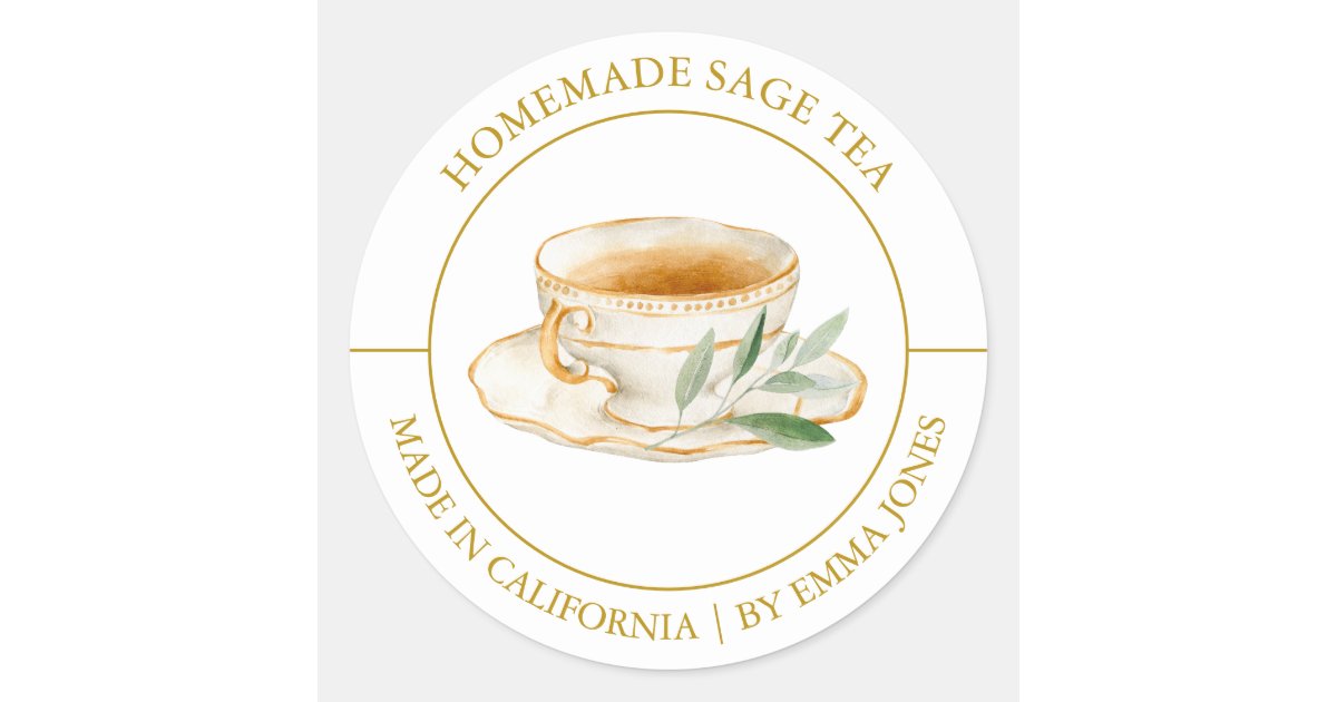 Sage Label Sage Tea Modern label | Zazzle