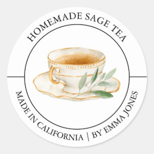 Sage Tea Modern label