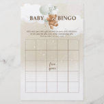 Sage Teddy Bear BINGO Baby Shower Games Flyer<br><div class="desc">Baby Bingo is a fun and interactive game perfect for any teddy bear themed baby shower. Each guest is given a bingo card to fill in with gifts you think will be opened. As the mom-to-be opens her gifts, guests mark off the corresponding items on their bingo card. The first...</div>