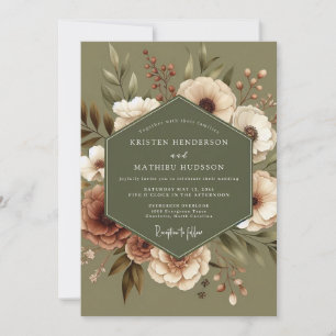 Sage Terracotta Bloom Wedding Invitation