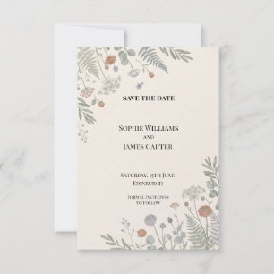 Sage Terracotta Meadow Wildflower Wedding Save The Date