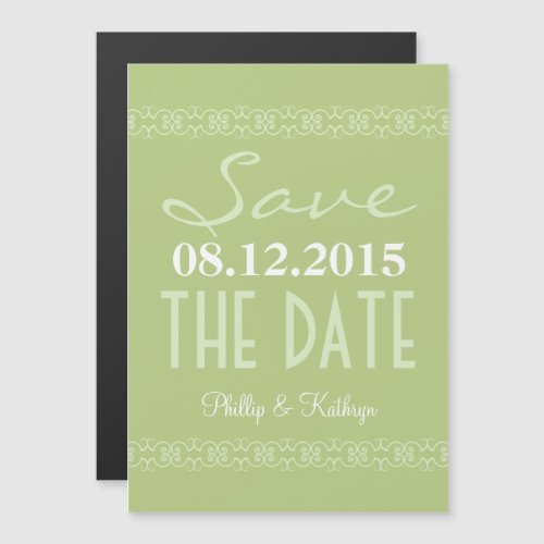 Sage Text Save The Date Magnetic Wedding Invites