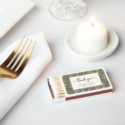 Sage Thank You Wedding Matches
