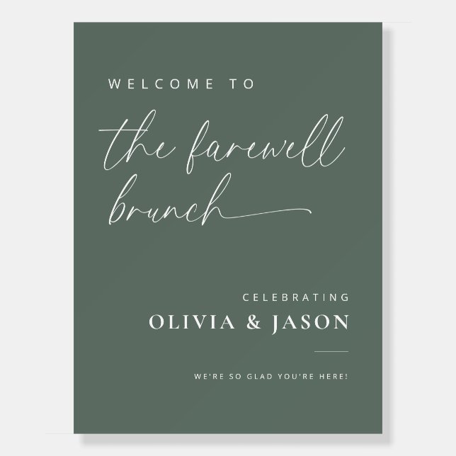 Sage The Farewell Brunch Welcome Sign (Front)