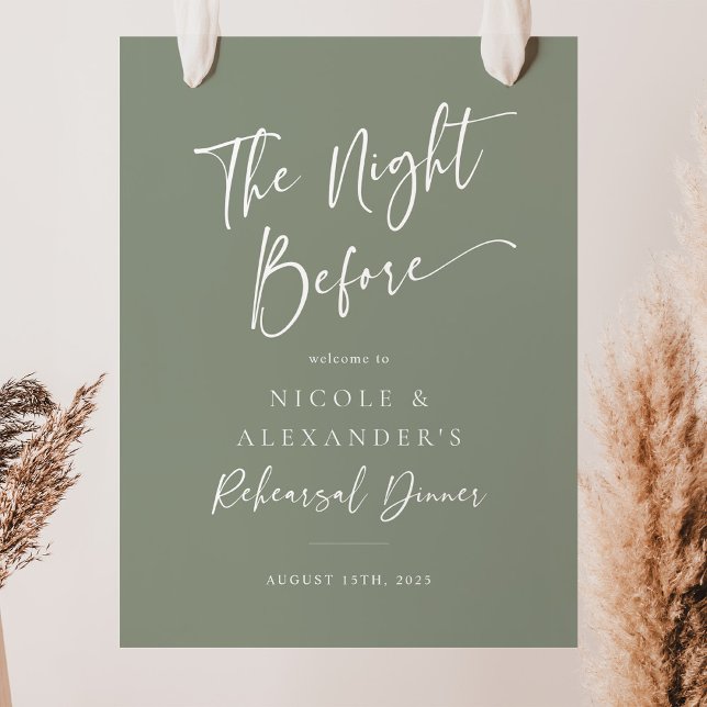 Sage The Night Before Rehearsal Dinner Welcome Poster (Creator Uploaded)
