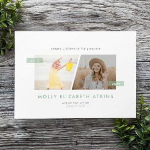 Sage Then and Now Two Photo Graduation Announcement