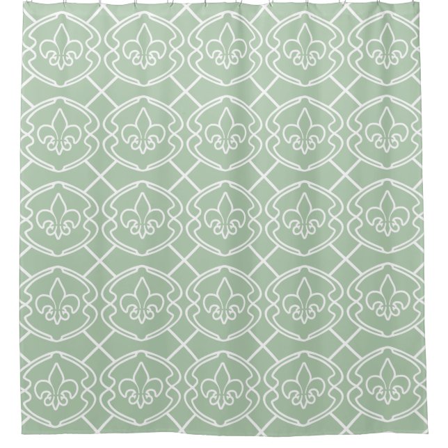 Sage Trellis Shower Curtain (Front)