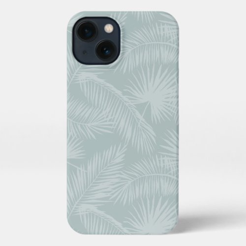 Sage  Tropical Botanical Palm Leaves Pattern iPhone 13 Case
