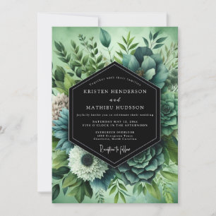 Sage Verdant Succulent Wedding Invitation