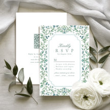 Sage Vintage Botanical Floral QR code Wedding