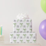 Sage Watercolor Bow Personalized Bridal Shower Wrapping Paper<br><div class="desc">Sage Watercolor Bow Personalized Bridal Shower Wrapping Paper.   Perfect for the trendy "She's tying the knot" party themes.   Personalize with the bride-to-be's name and event.  © Kimbellished,  LLC</div>