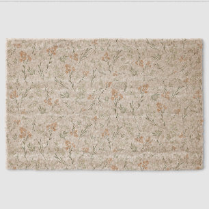 Sage Watercolor Wildflower Floral Fiber Doormat