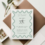 Sage Wavy Border 30th Birthday Invitation<br><div class="desc">Designed to coordinate with our Wavy Border Collection, this modern birthday invitation features the trendy & popular wavy border in sage colour on white background. If you want to catch your guest's attention with a pop of colour on your trendy invitation, this suite is perfect for you. For more advanced...</div>