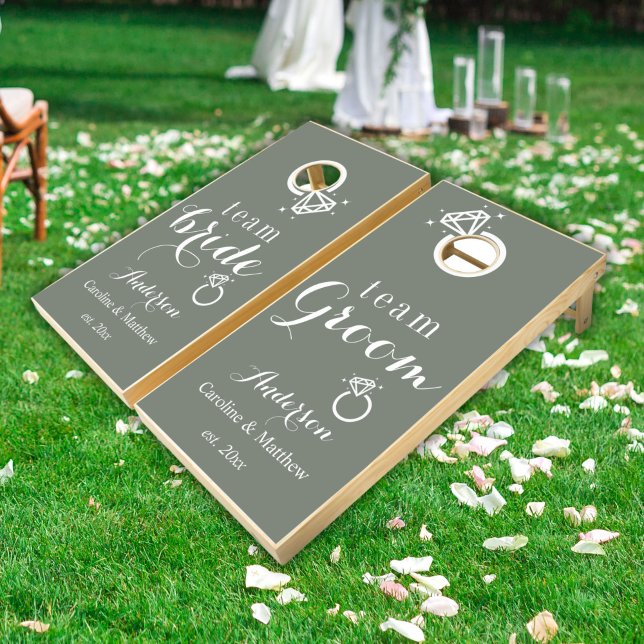 Sage wedding bride and groom cornhole set (Creator Uploaded)
