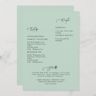 Sage Wedding Detail Invitation
