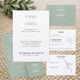 Sage Wedding | Hotel | QR Code Enclosure Card
