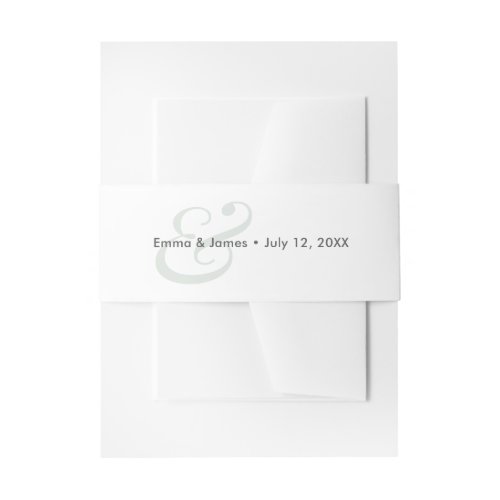 Sage Wedding Invitation Ampersand | Belly Band
