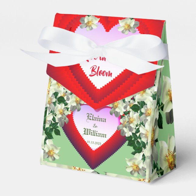 Sage Wedding, Love, Engagement, Valentine Favor Boxes (Front Side)