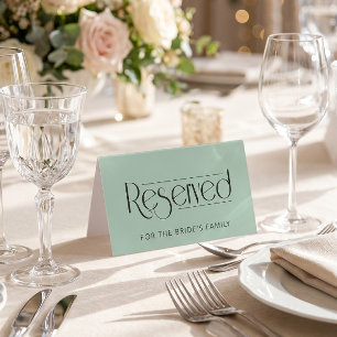 Sage Wedding Reserved Table Tent Sign