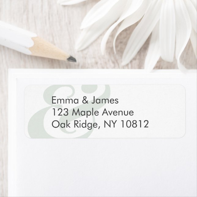 Sage Wedding Return Address Label | Centered (Insitu)