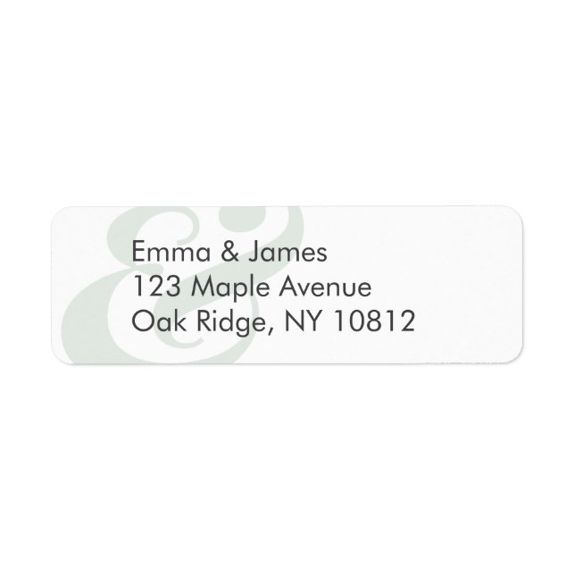 Sage Wedding Return Address Label | Centered (Front)