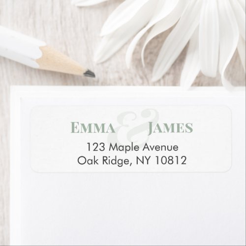 Sage Wedding Return Address Label | Names