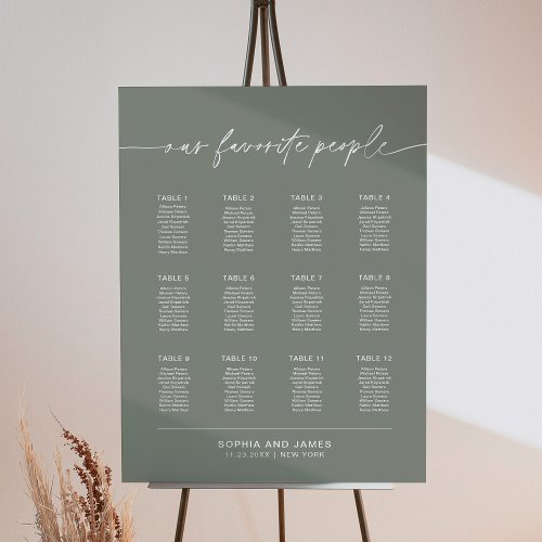 SAGE Wedding Seating Chart Foam Board Sign