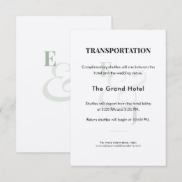 Sage Wedding Shuttle Details Enclosure Card