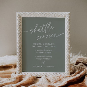 SAGE Wedding Shuttle Service Sign