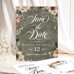 Sage Whisper Cottagecore Wedding Save the Date Announcement Postcard
