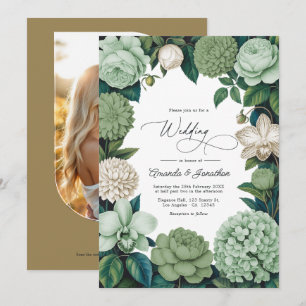 Sage Whisper, Linen Ivory & Olive Mist Wedding Invitation