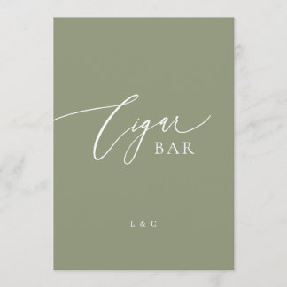 Sage White Formal 5 x 7 Wedding OPEN Bar Sign