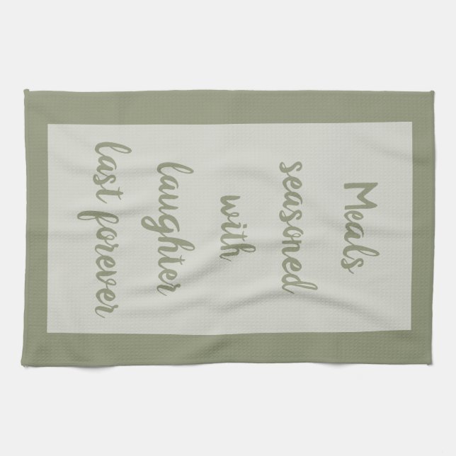 Sage - White  Kitchen Towel (Horizontal)