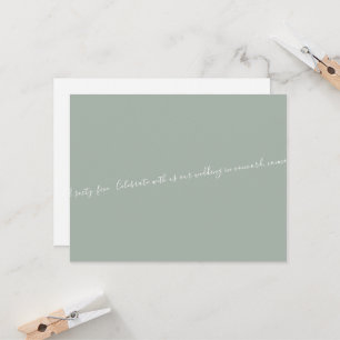 Sage/White Script text only Wedding Save our Date