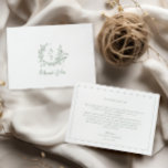 Sage Wildflower Monogram Wedding Thank You Card<br><div class="desc">Elegant sage green wildflower wreath wedding thank you card.</div>