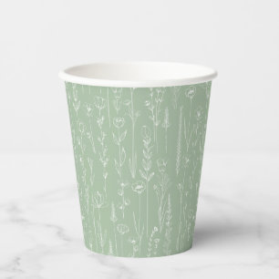 Sage Wildflower Party Cup Botanical Floral