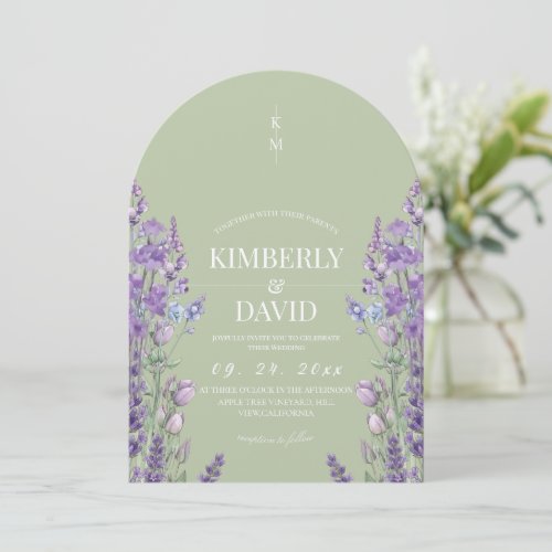 Sage Wildflower Wedding Invitation