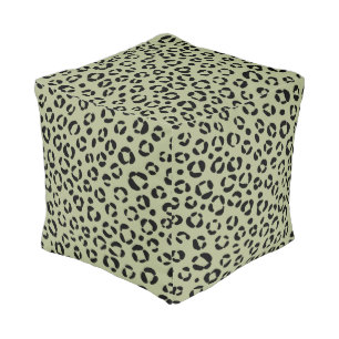 Saged Leopard Pouf