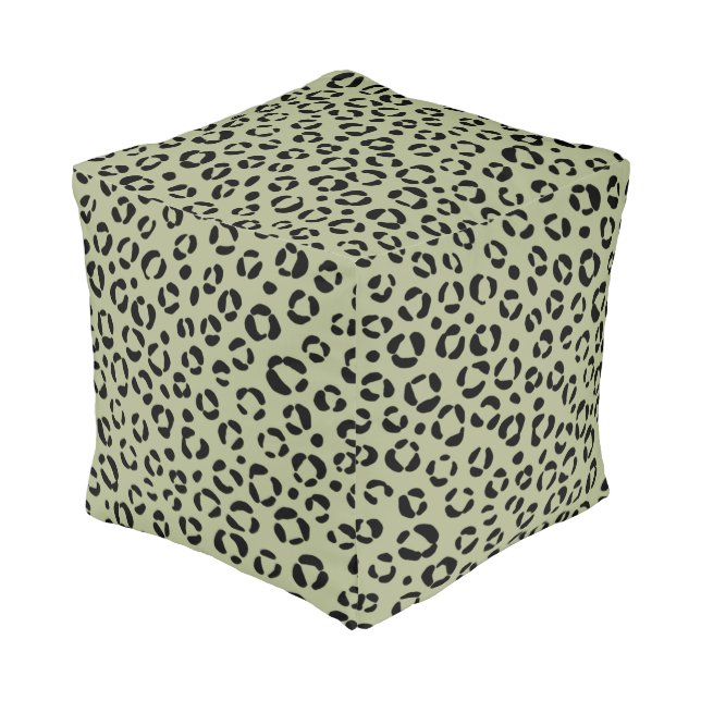 Saged Leopard Pouf (Angled Back)