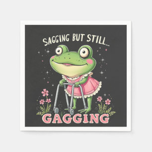 Sagging but still gagging Funny Mothers Day Frog  Napkins