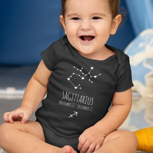Saggitarius Birth Sign Zodiac Constellation Baby Bodysuit