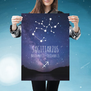 Saggitarius Personalized Zodiac Constellation Poster