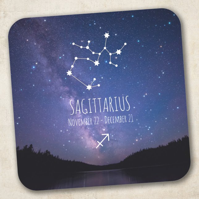 Saggitarius | Personalized Zodiac Constellation Square Sticker (Creator Uploaded)