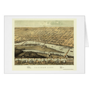Saginaw, MI Panoramic Map - 1867
