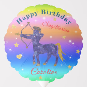 Sagittarius 1st Birthday Photo Rainbow Zodiac Balloon