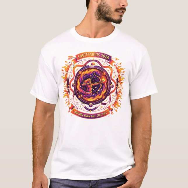 Sagittarius 2026 Zodiac Archer Compass – Expansion T-Shirt (Front)