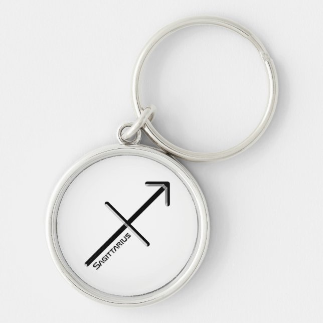 SAGITTARIUS, Abstract Design of the Zodiac Sign,  Keychain (Front)