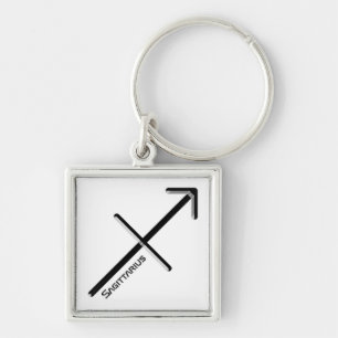 SAGITTARIUS, Abstract Design of the Zodiac Sign, Keychain