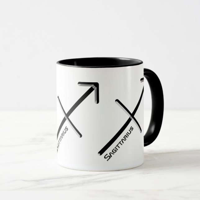 SAGITTARIUS, Abstract Design of the Zodiac Sign,  Mug (Front Right)